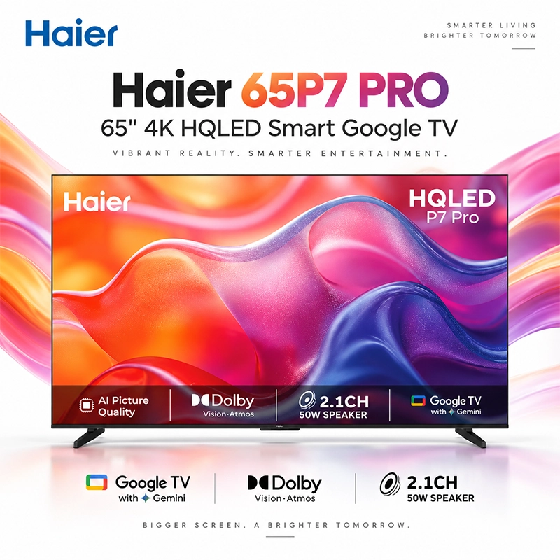 Haier 65P7 PRO 65-Inch 4K HQLED Smart Google TV Price in Bangladesh